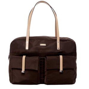 Tumi Cortina Nylon Boarding Tote bag in brown travel weekender